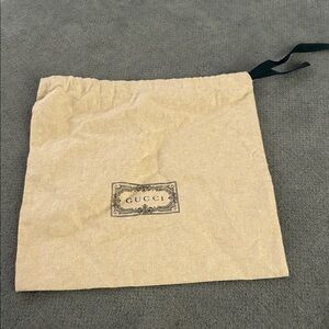 Gucci Tan Dust Bag with Black Drawstring 10x10 excellent condition